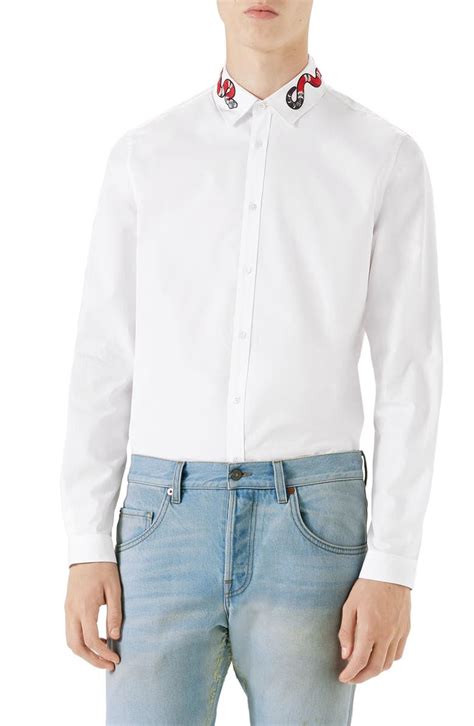 gucci shirt with snake on collar